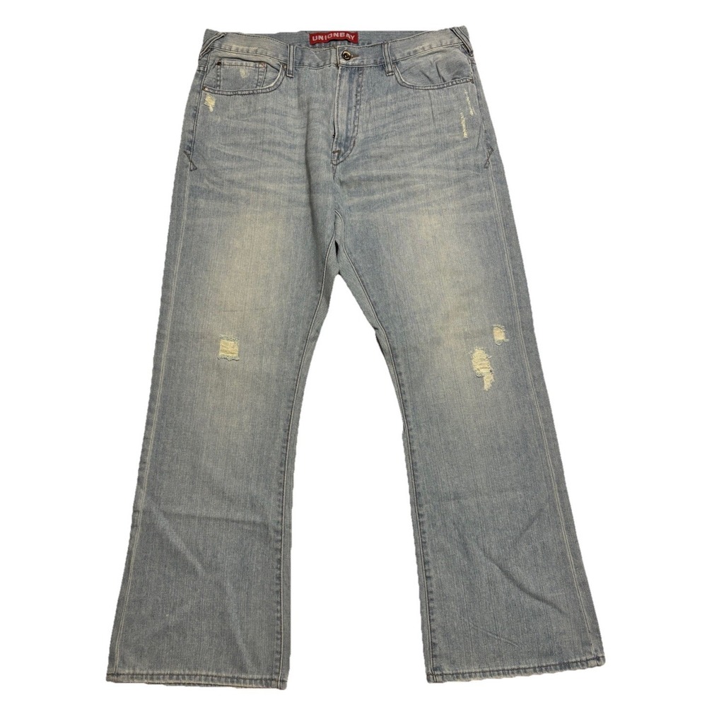 Vintage Unionbay Jeans Mens 36x30 Made In Hong Kong Distressed Y2K Bootcut 90s